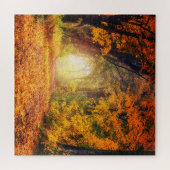 Tunnel van herfstbomen legpuzzel (Horizontaal)