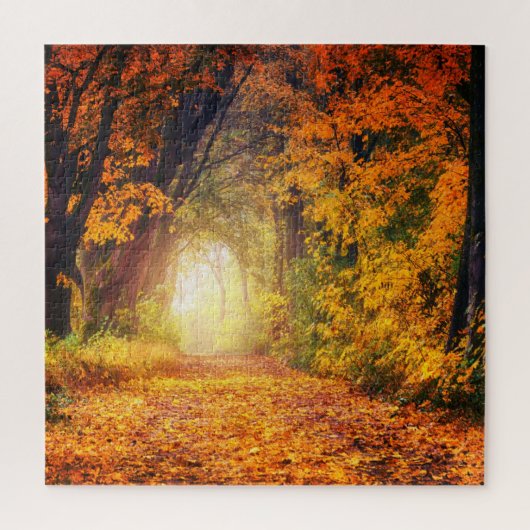 Tunnel van herfstbomen legpuzzel (Verticaal)