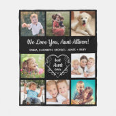 Tunt 8 Foto Collage Black Fleece Deken (Voorkant)