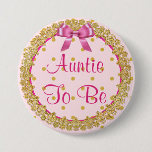 Tunt om Roze en Gouden Button van Baby shower te z