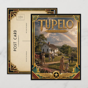 Tupelo Mississippi Vintage Art Deco Gouden Tijdper Briefkaart
