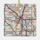 Tupelo MS  Map Keramisch Ornament (Voorkant)