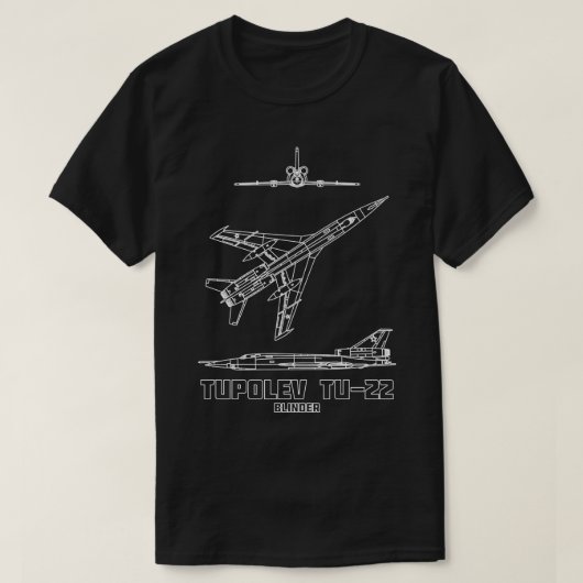 Tupolev TU22 Russische supersonische bommenwerper T-shirt (Design voorkant)