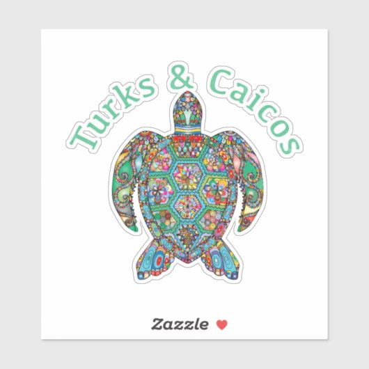 Tur Caicos Tribal Turtle Sticker (Vel)