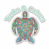 Tur Caicos Tribal Turtle Sticker (Voorkant)