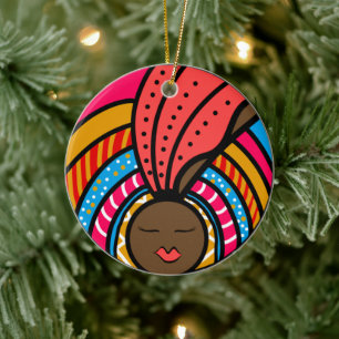Turban Coloré Femme Noire, Ornement Orange