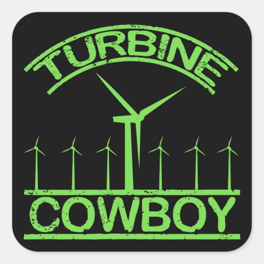 Turbine Cowboy Vierkante Sticker (Voorkant)