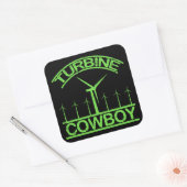 Turbine Cowboy Vierkante Sticker (Envelop)