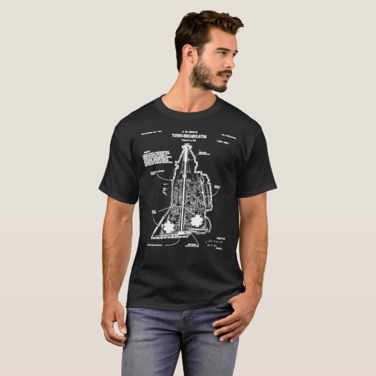 Turbo Encabulator Patent Funny Engineering Joke de T-shirt (Voorkant volledig)