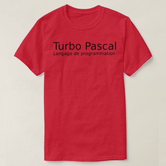Turbo Pascal programmeertaal T-shirt (Design voorkant)