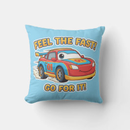 Turbo Racer "Feel The Fast" Cartoon Sports Car Kussen