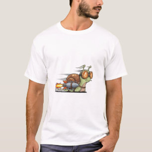 Turbocharged slakkenracer met raketbooster t-shirt