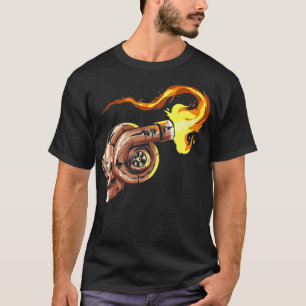 Turbocompressor met Fire Turbo Boost-tuner T-shirt