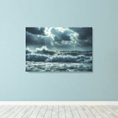 Turbulent Ocean Storm – Cinematic 4K zeegezicht Canvas Afdruk (Insitu (Houten vloer))
