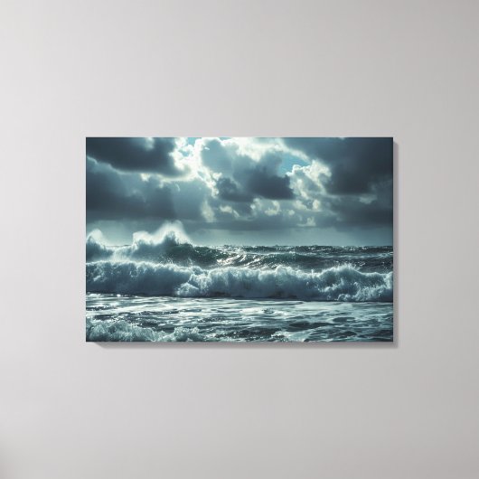 Turbulent Ocean Storm – Cinematic 4K zeegezicht Canvas Afdruk (Voorkant)