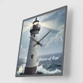 "Turbulent Zee kalm" Vierkante Klok (Hoek)