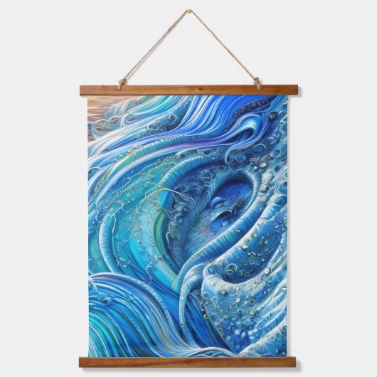 Turbulentiestroom in het Zee, Abstracte kunst Hangend Wandkleed (Voorkant)