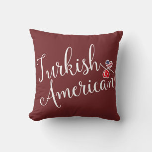 Turc-Américain Coeurs Enmêlés Jeter Coussin