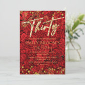 Turc Amour Roses 30e anniversaire Invitation (Debout devant)