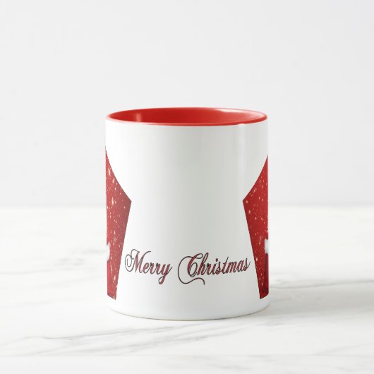 Turc Angora Chat dans un sac de Noël Mug (Centre)