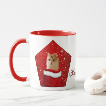 Turc Angora Chat dans un sac de Noël Mug