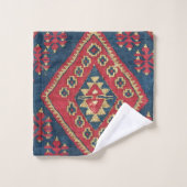 Turc Kilim Tapis tapis Antique Rouge Bleu (Gant de toilette)