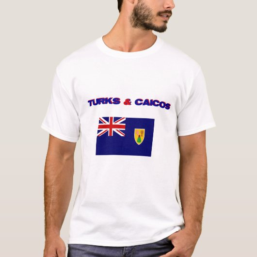 Turcs et T-shirt de drapeau de la Caïques (Devant)