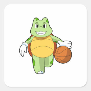 Turf als Basketball-speler met Basketball.PNG Vierkante Sticker