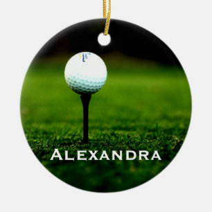 Turf en Golf Ball gepersonaliseerd siermiddel Keramisch Ornament