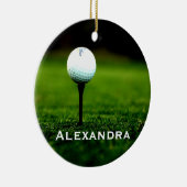 Turf en Golfbal Gepersonaliseerd Ornament (Rechts)