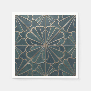 Turf Goud Waaiers Patroon Art Deco Geometrisch Servet
