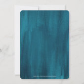 Turf groen blauw moderne kunst bruiloftsuitnodigin kaart (Achterkant)