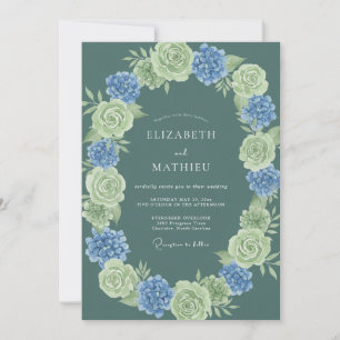 Turf Groen Elegant Lentewedding Kaart