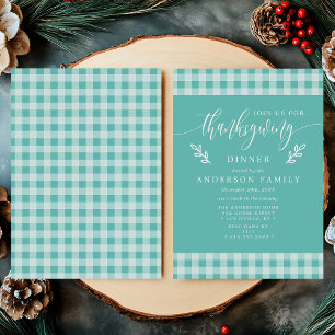 Turf Groen En Witte Buffalo Check Thanksgiving-din Kaart