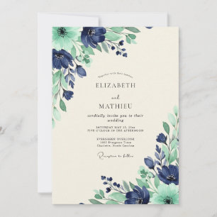 Turf Groen Harmonieus Lentewedding Kaart