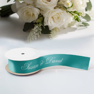 Turf Groen Trouwlint - Eenvoudige Elegante Calligr Lint