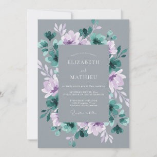 Turf Groen Winter Bloem Bruiloft Kaart