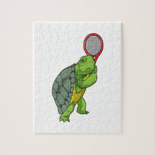 Turf in Tennis met Tennis racket Legpuzzel