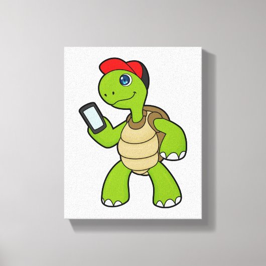 Turf met telefoon en Pet Canvas Afdruk (Voorkant)