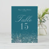 Turf & Mint Glitter Tafelnummerkaarten Kaart (Staand voorkant)