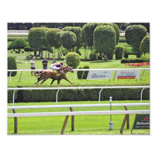 Turf Racing in Saratoga Foto Afdruk