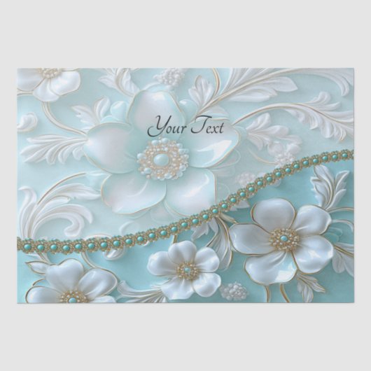 Turf Witte Bloem Tissuepapier (Voorkant)