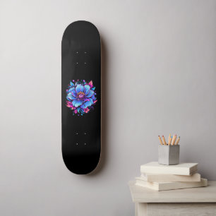 Turfblauw Bloem Skateboard