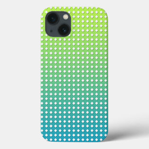 Turfblauw Geel Geometrisch Patroon Diamanten iPhone 13 Hoesje