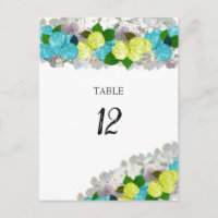 Turfblauw Gele Bloem Tafel Stoel Nummerkaart