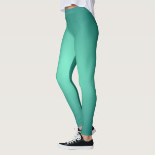 Turfblauw groen licht naar donkere tinten leggings
