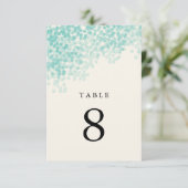 Turfblauw Licht Shower Tafel Nummer Kaarten (Staand voorkant)