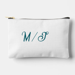 Turfblauw monogram huwelijksnaam eenvoudig stijlvo etui