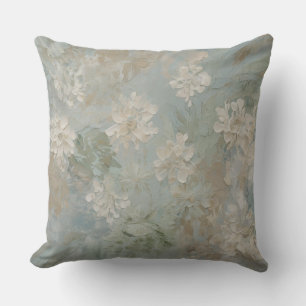 Turfblauw Salie Groen Beige Bloem Kussen