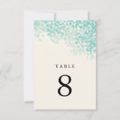 Turfblauwe Licht Shower Tafel Nummer Kaarten (Achterkant)